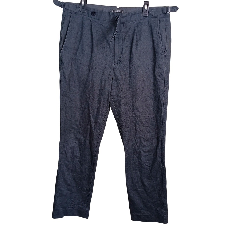 Todd Snyder Pleated Trousers Mens 35x32 Gray Excellent Italian Fabric Adjusters